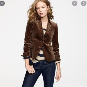 J. Crew Schoolboy Velvet Chestnut Blazer